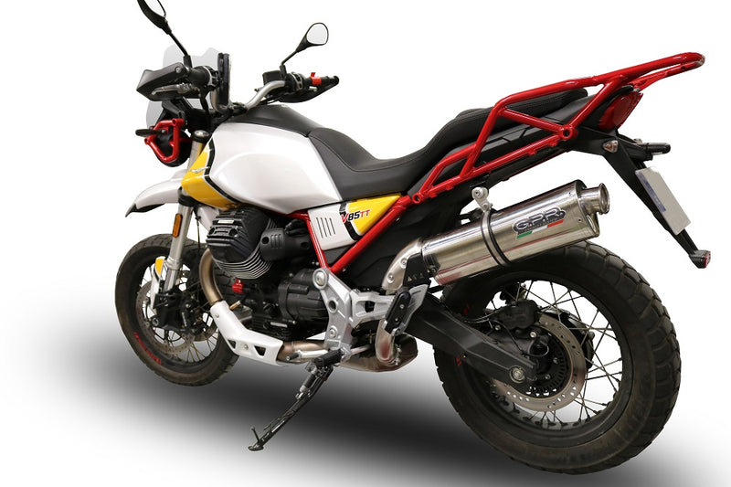 GPR Exhaust System Moto Guzzi V85TT 2019-2020, Trioval, Slip-on Exhaust Including Removable DB Killer and Link Pipe