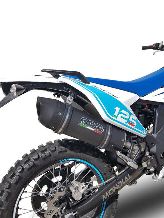 GPR Exhaust System Malaguti XSM 125 Supermoto 2018-2020, Furore Nero, Slip-on Exhaust Including Link Pipe and Removable DB Killer