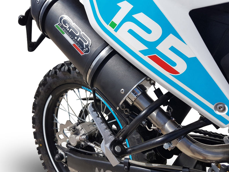 GPR Exhaust System UM Motorcycles Dsr SM - EX 125 2018-2020, Furore Evo4 Nero, Slip-on Exhaust Including Link Pipe and Removable DB Killer