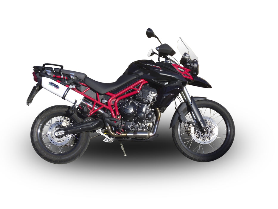 GPR Exhaust System Triumph Tiger 800 - Xr - Xc - Xrx - Xcx - Xrt - Xca 2011-2016, Albus Ceramic, Slip-on Exhaust Including Removable DB Killer and Link Pipe
