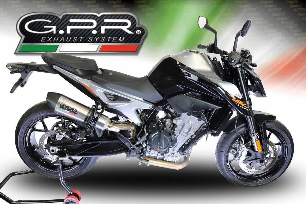 GPR Exhaust System Ktm Duke 790 2017-2020, GP Evo4 Titanium, Slip-on Exhaust Including Removable DB Killer and Link Pipe