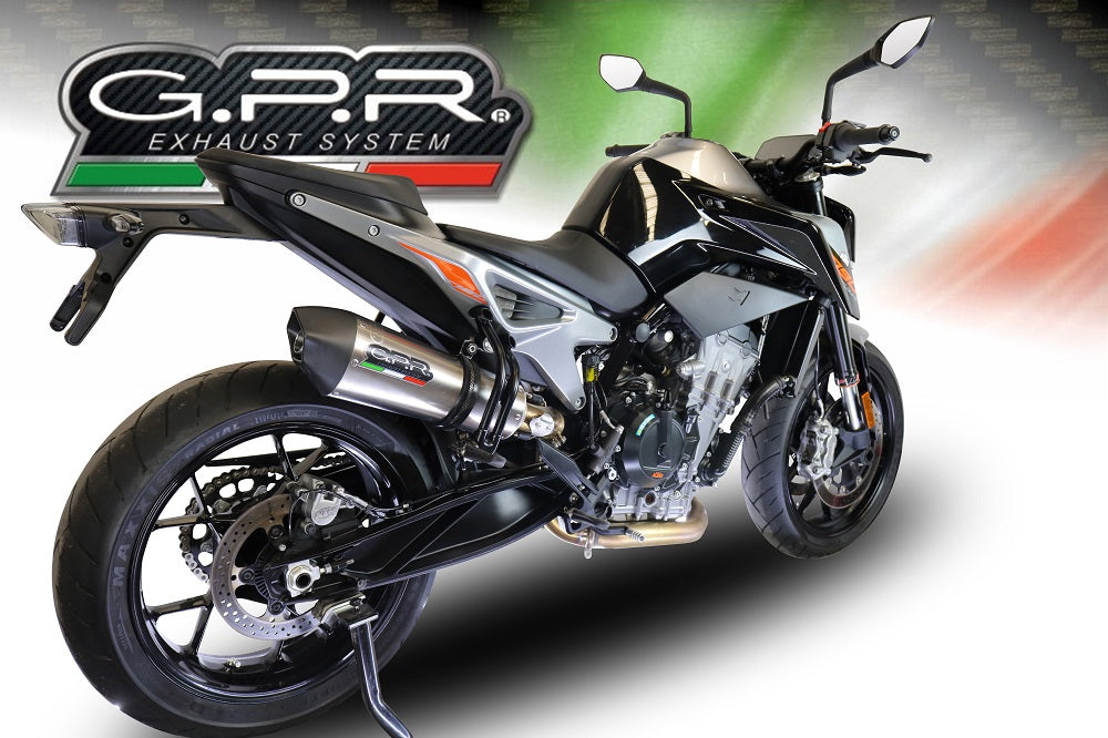 GPR Exhaust System Ktm Duke 790 2017-2020, GP Evo4 Titanium, Slip-on Exhaust Including Removable DB Killer and Link Pipe