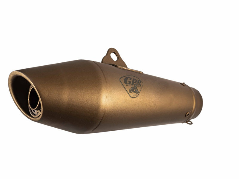GPR Exhaust for Bmw K75 1985-1997, Vintavoge Bronze Cafè Racer, Universal silencer, Including Removable DB Killer, without Link Pipe