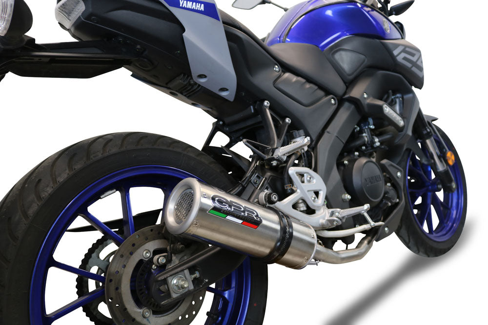 GPR Exhaust System Yamaha Mt 125 2021-2023, M3 Black Titanium, Full System Exhaust, Including Removable DB Killer