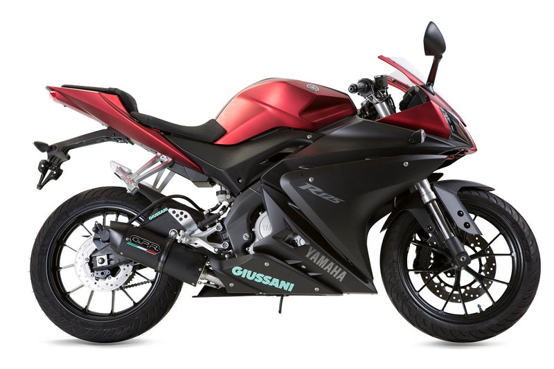 GPR Exhaust System Yamaha YZF 125 R i.e. 2017-2018, Furore Nero, Full System Exhaust, Including Removable DB Killer