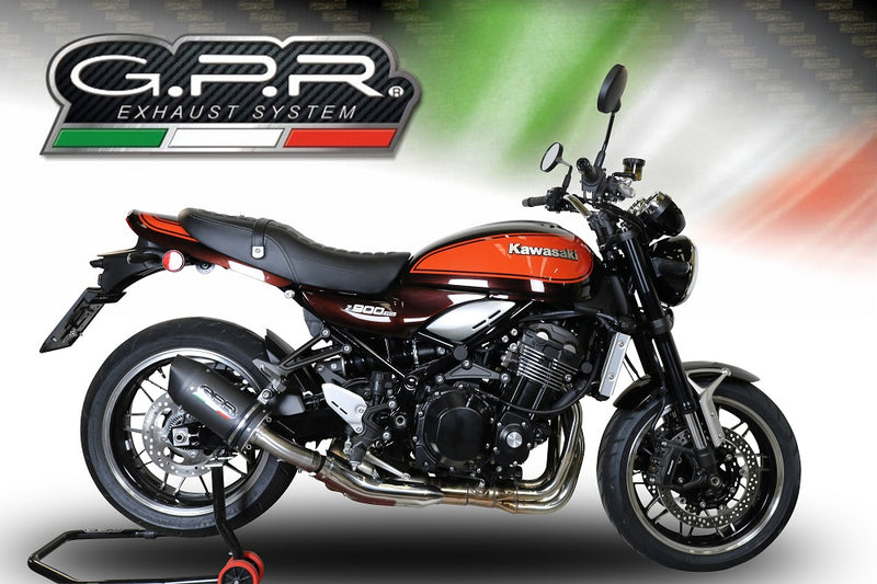 GPR Exhaust System Kawasaki Z900RS ZR900C 2018-2020, Furore Evo4 Nero, Slip-on Exhaust Including Removable DB Killer and Link Pipe