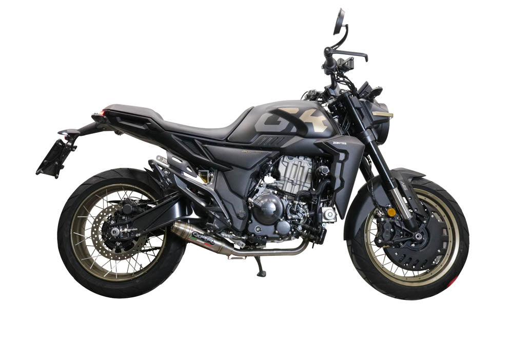 GPR Exhaust System Zontes 350 T1 2022-2023, Deeptone Inox, Full System Exhaust, Including Removable DB Killer